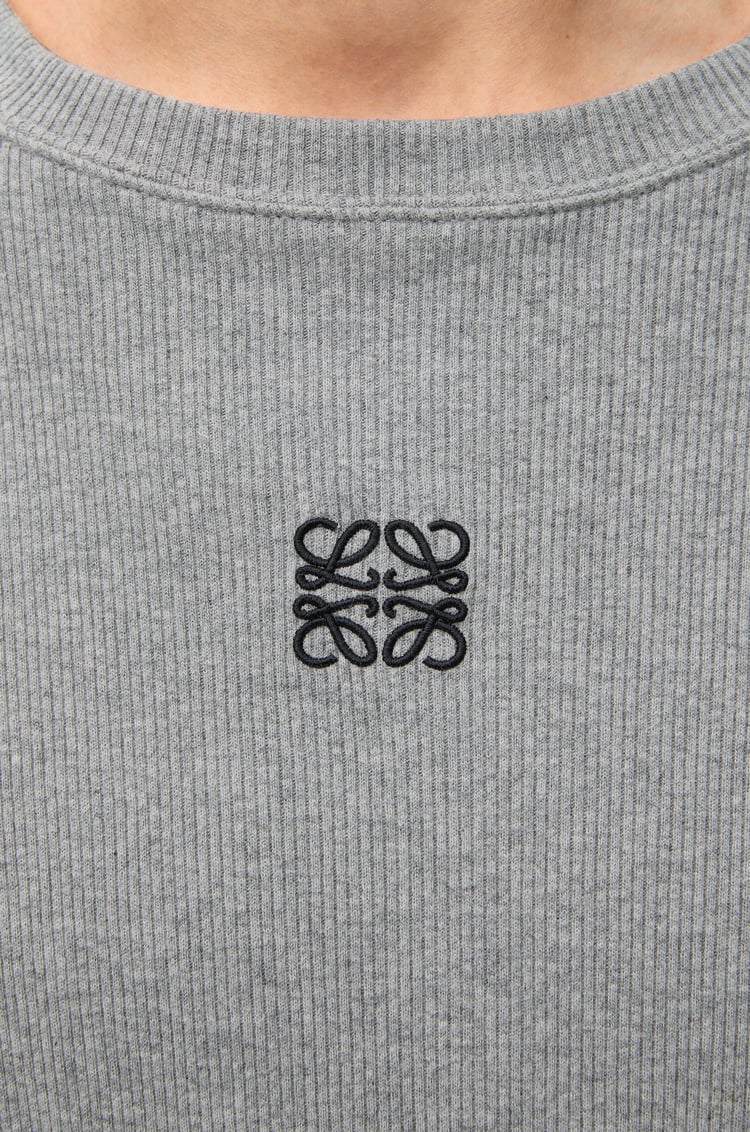 LOEWE Oversized fit long sleeve T-shirt in cotton Grey Melange