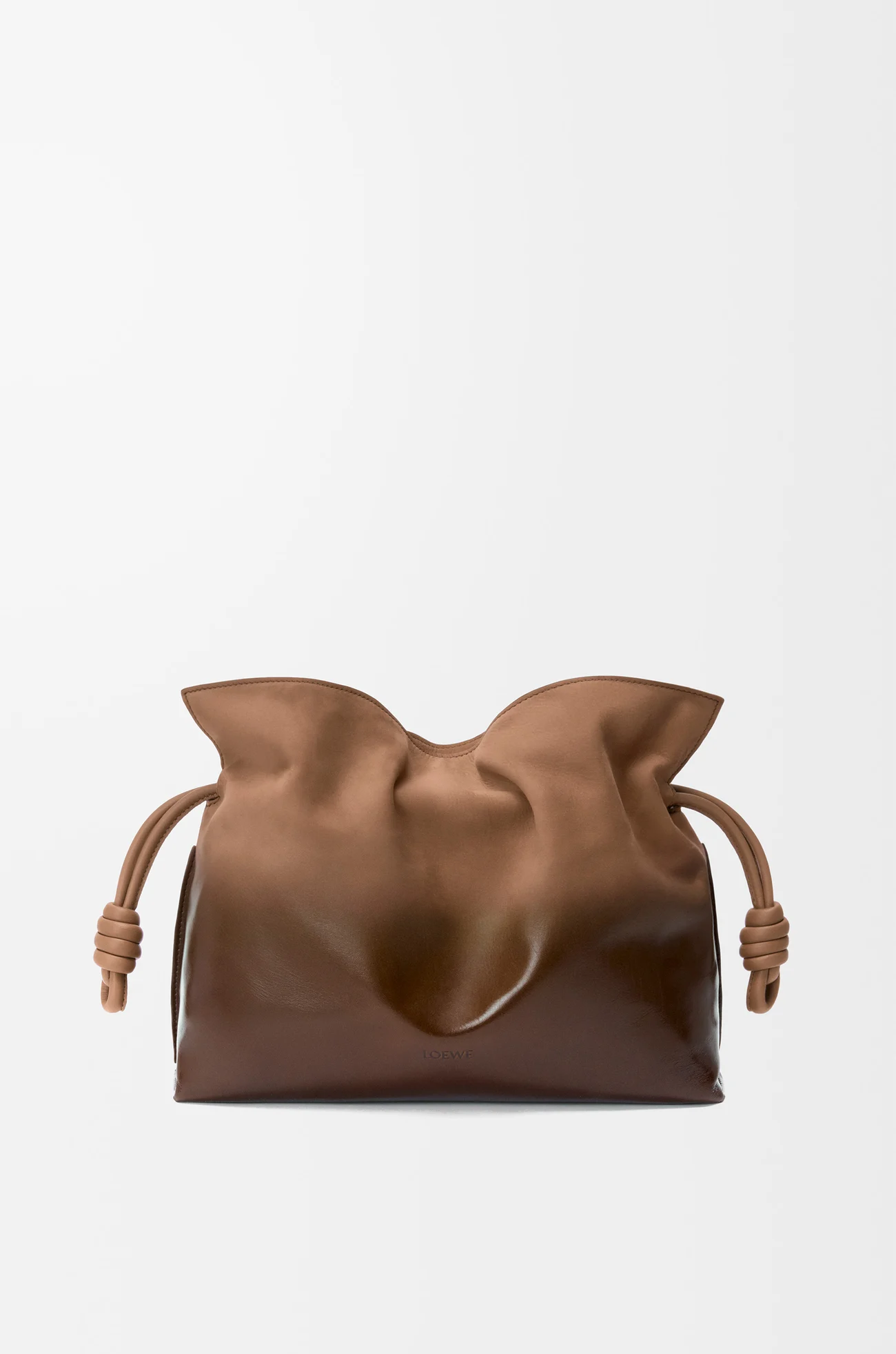 LOEWE Medium Flamenco clutch in gradient patent nubuck Mocha