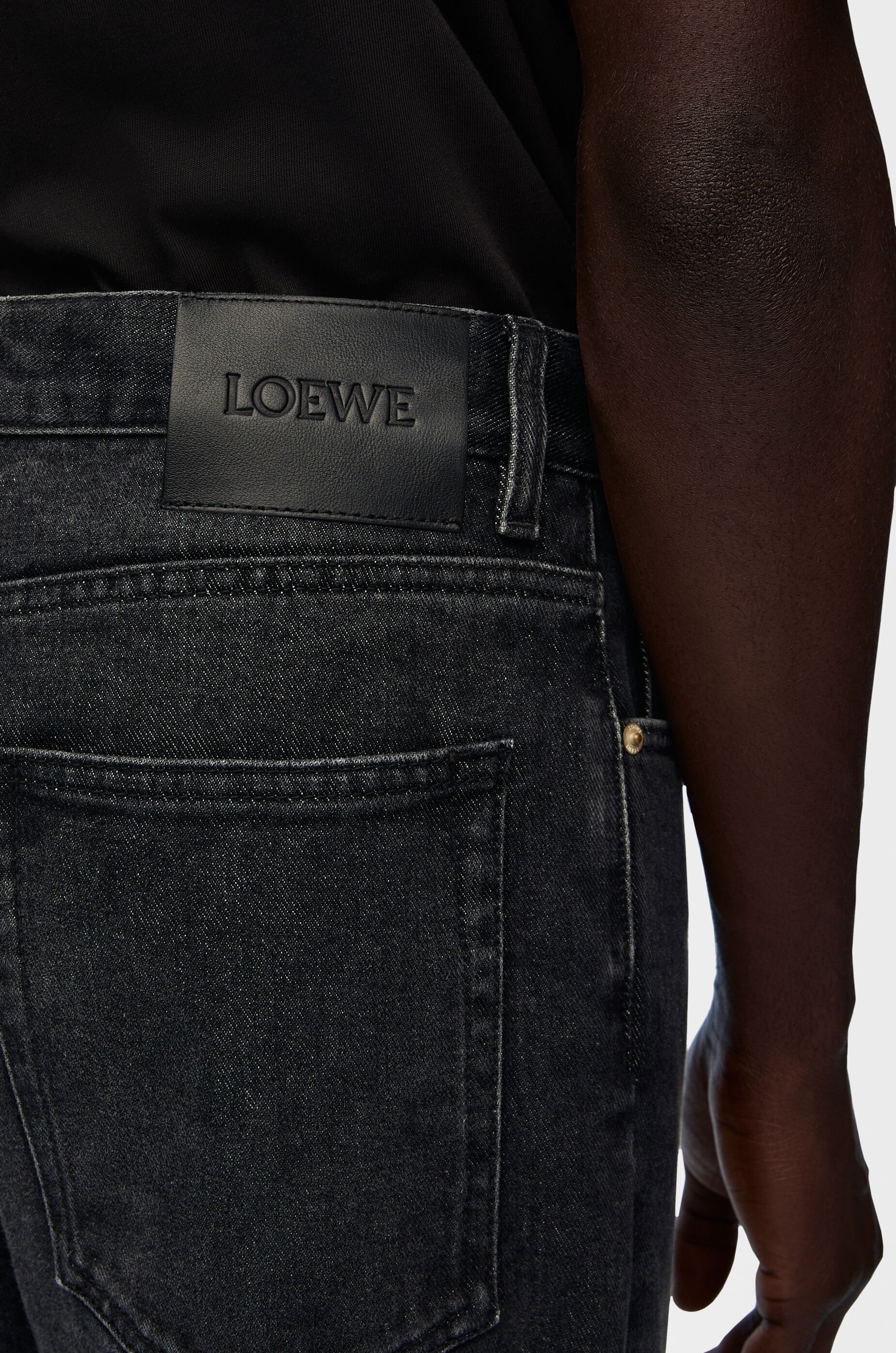 Straight leg jeans in denim Black - LOEWE