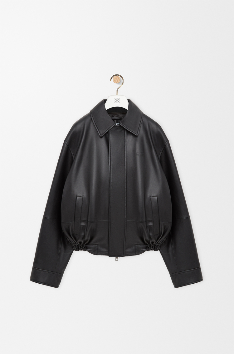 LOEWE Chaqueta con cordón de ajuste en piel napa de cordero Negro