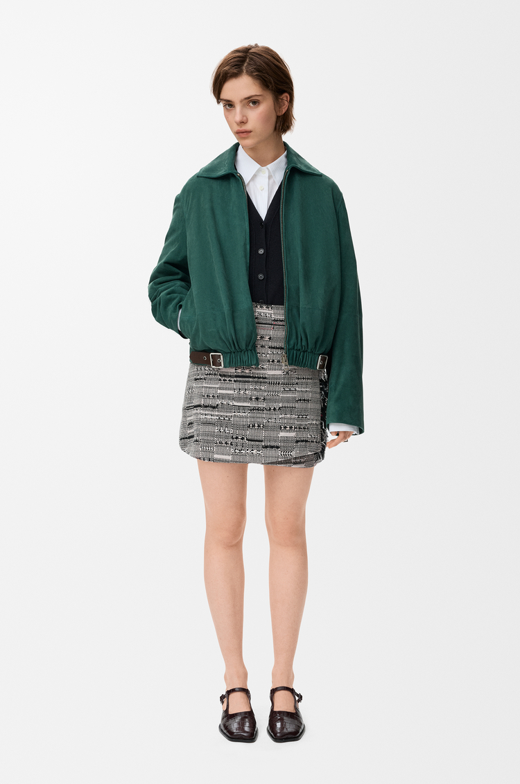 LOEWE Falda en jacquard de algodón Negro/Blanco