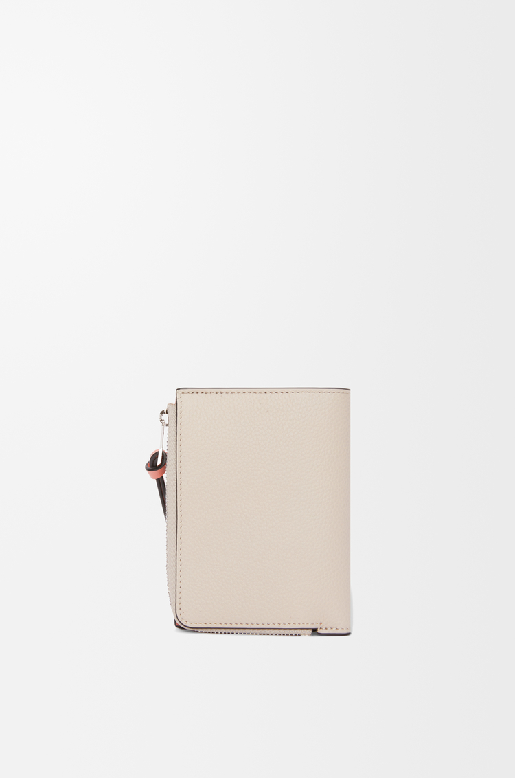 LOEWE Slim zip bifold wallet in soft grained calfskin Light Oat/Honey