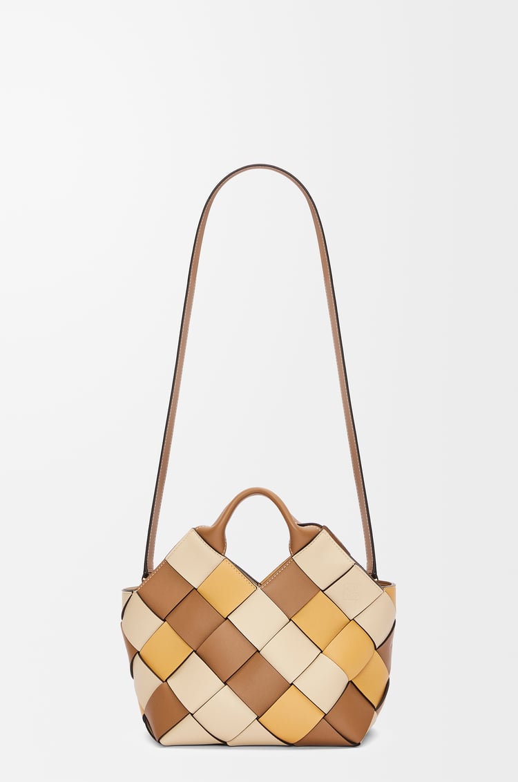 LOEWE WOVEN BASKET SMALL BAG Camel/Oak