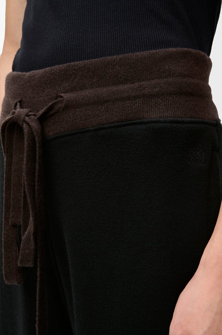 LOEWE Sweatpants in cotton and cashmere Black/Brown