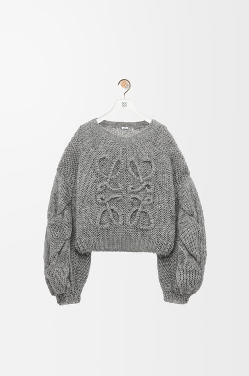 LOEWE Anagram sweater in mohair Grey Melange plp_rd