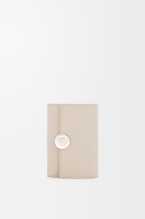 LOEWE Pebble small vertical wallet in pebble grained calfskin Light Ghost