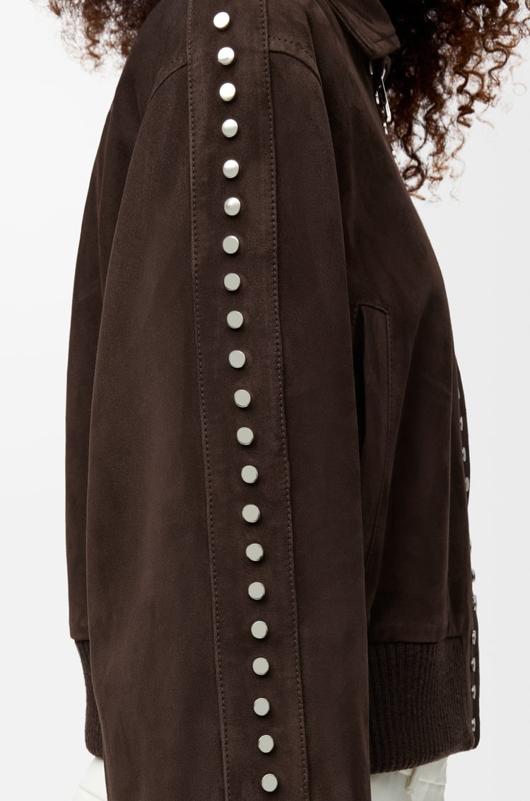 LOEWE Bomber jacket in suede lambskin 深棕色