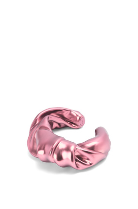 LOEWE Large nappa twist cuff in sterling silver Light Pink plp_rd