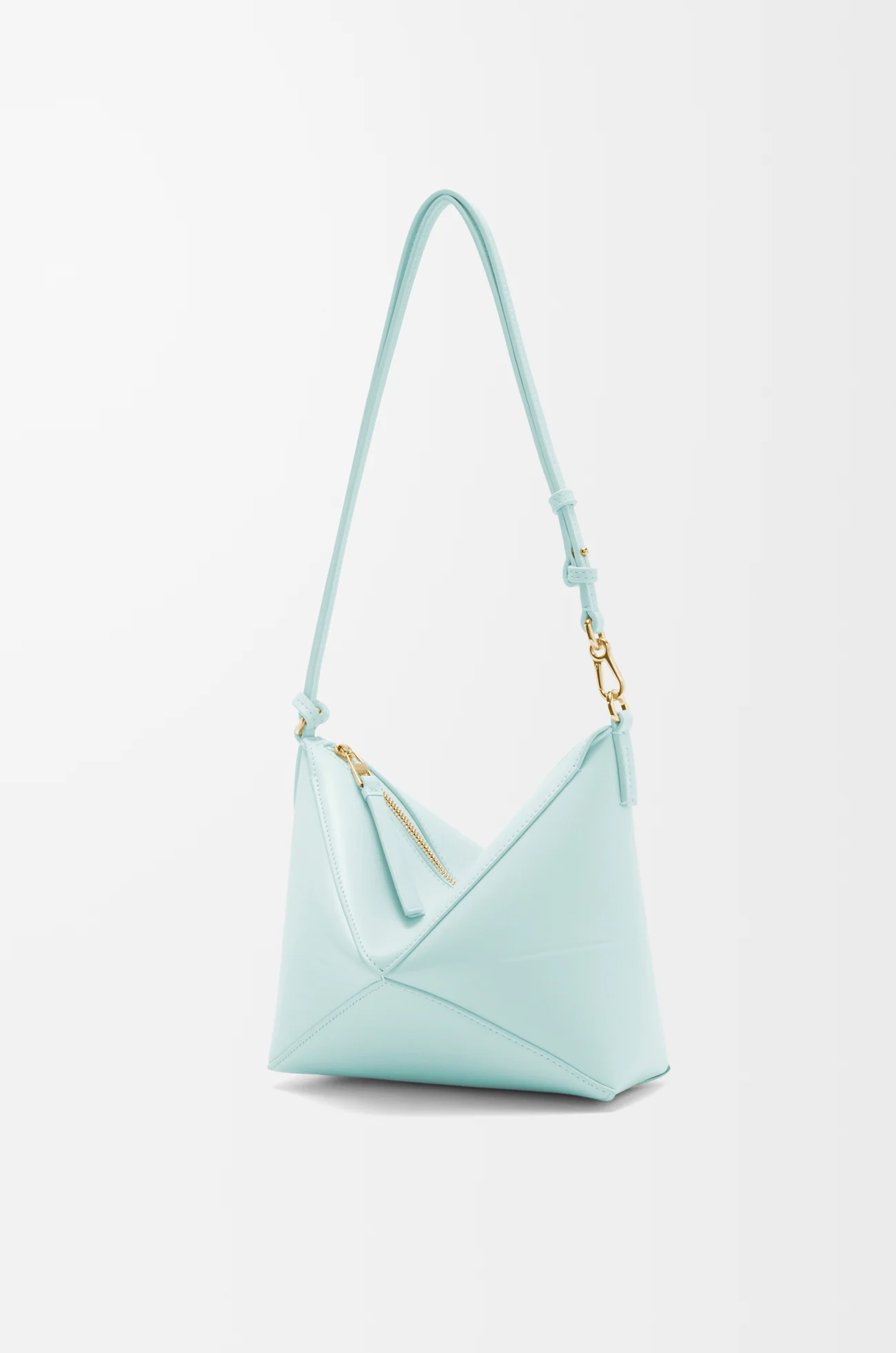 LOEWE Puzzle Fold Pouch en piel napa de ternera Azul Iceberg