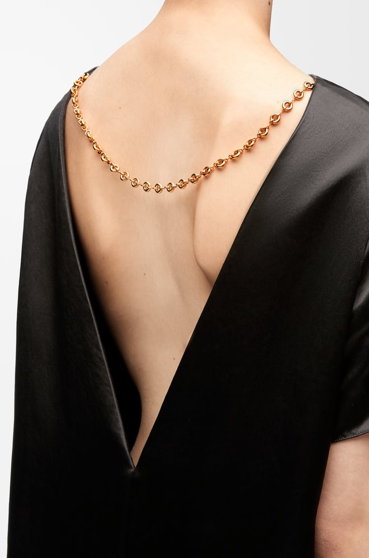 LOEWE Vestido con cadena en satén Negro