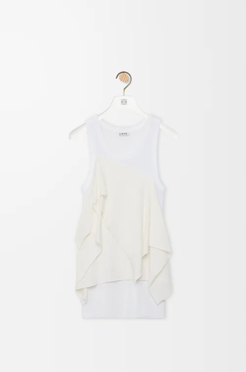 LOEWE Top en mezcla de viscosa Blanco