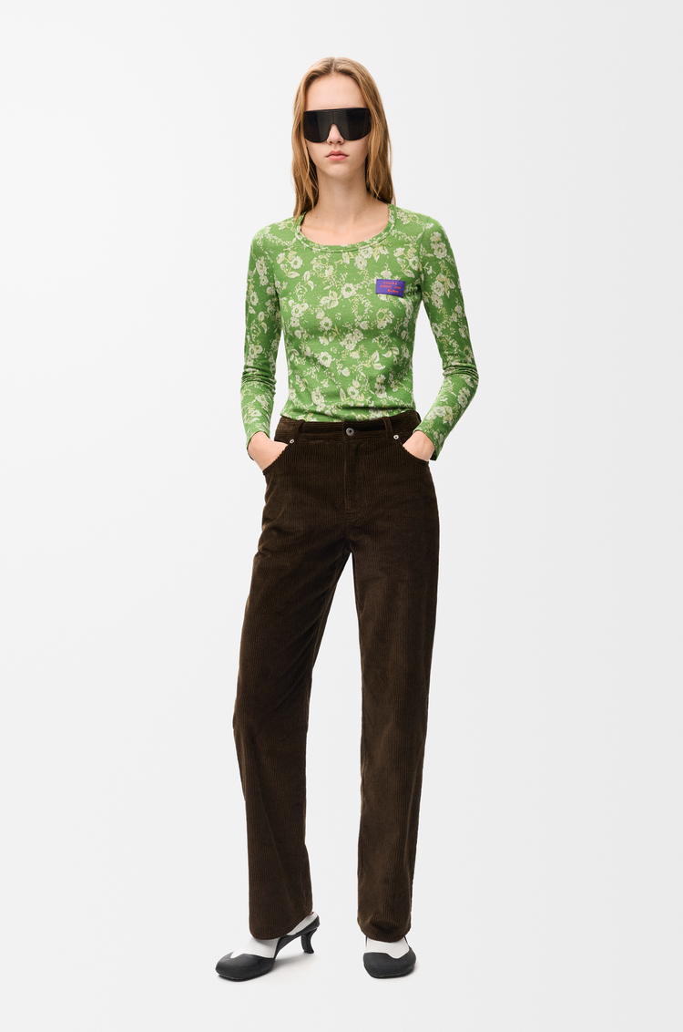 LOEWE Top en algodón Verde