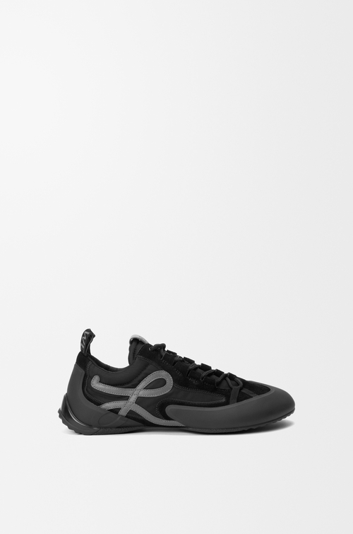 LOEWE Sneakers Grip en nylon et cuir velours Black/Anthracite