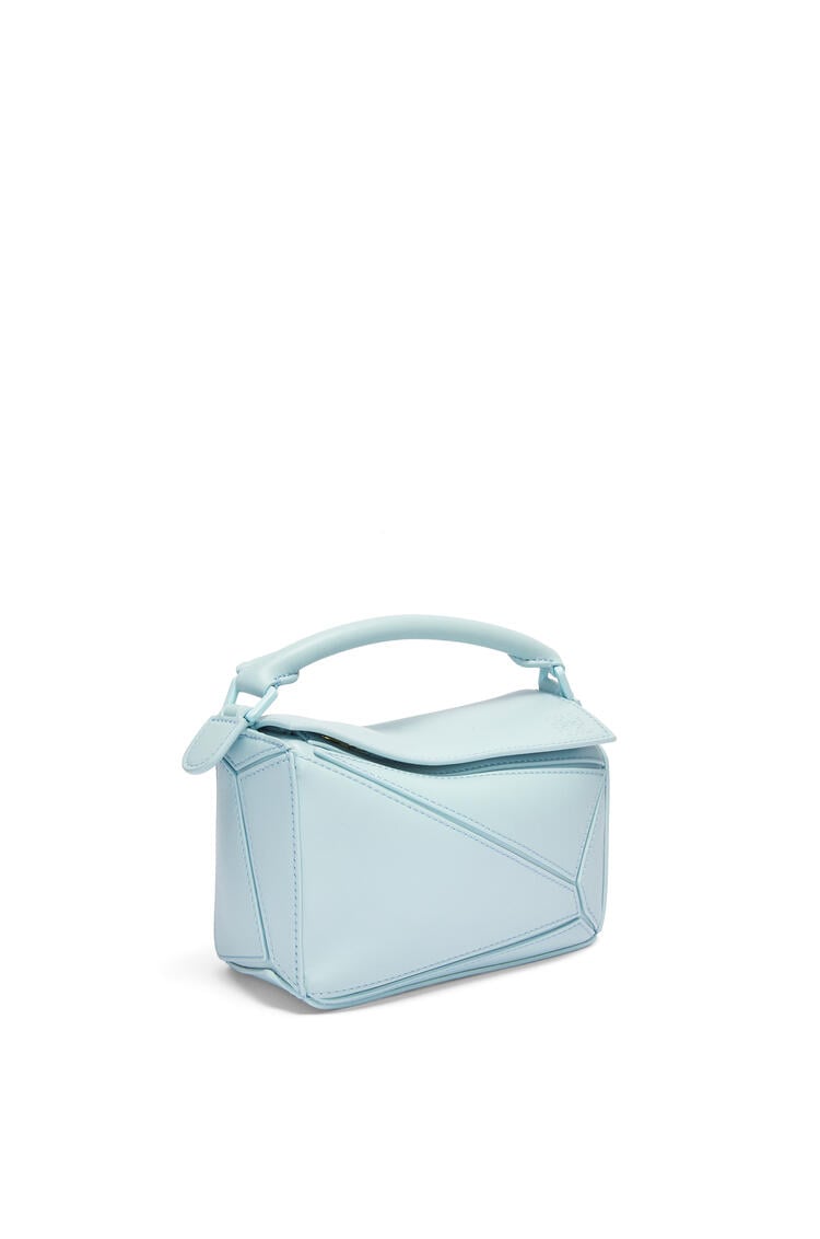 LOEWE Mini Puzzle bag in satin calfskin Aquamarine