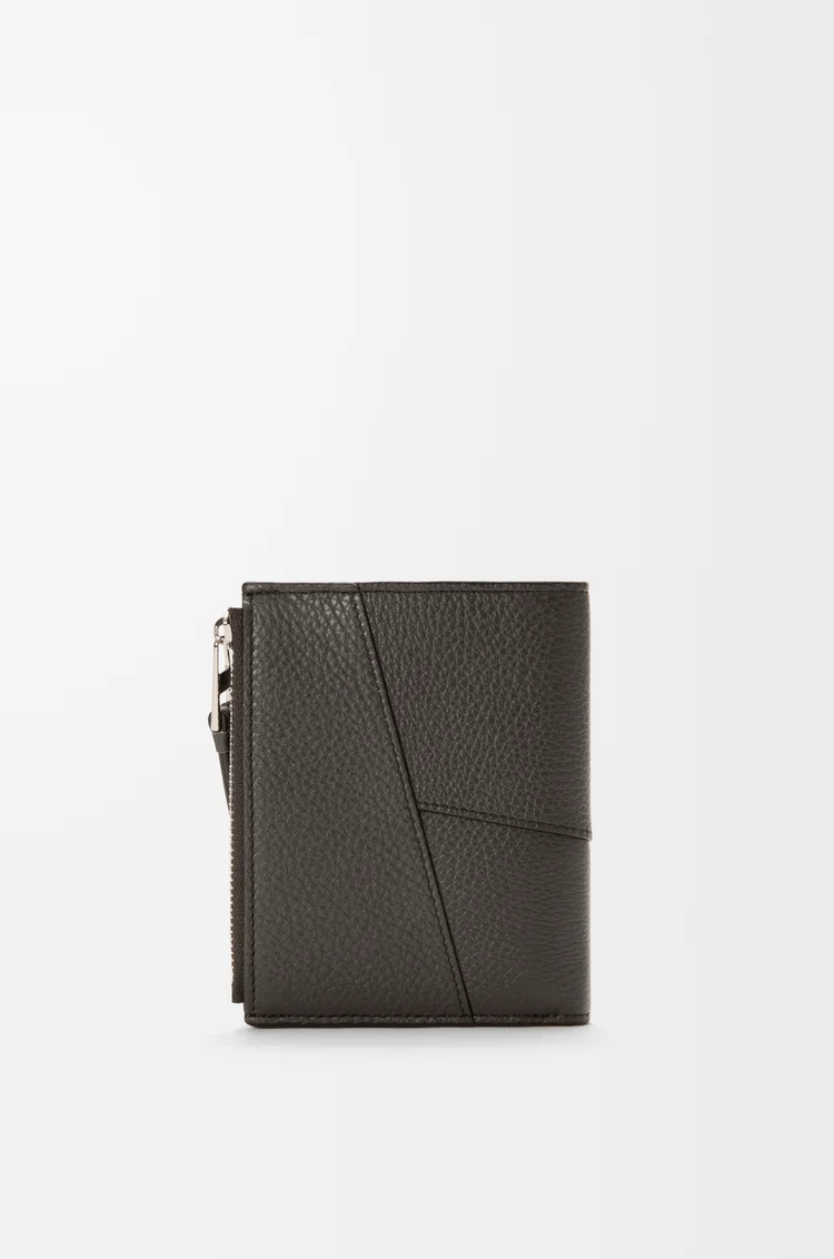 LOEWE Cartera compacta Puzzle en piel de ternera graneada Gris Oscuro
