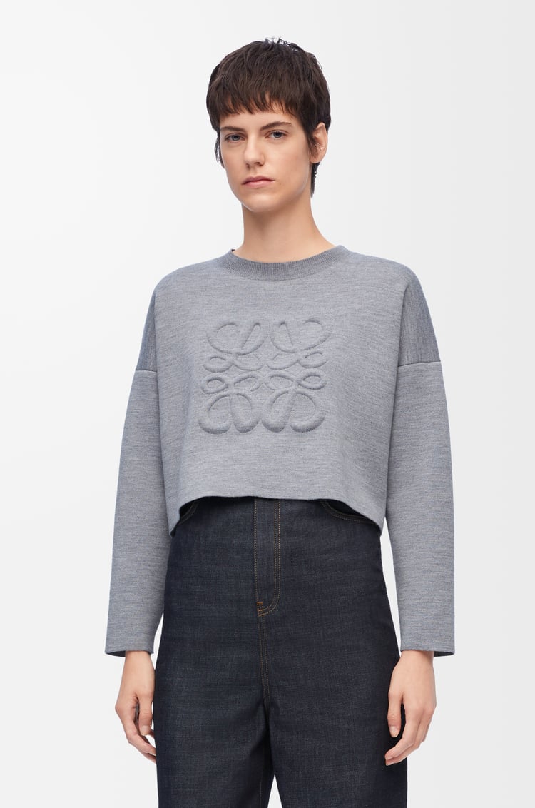 LOEWE Anagram sweater in wool Light Grey