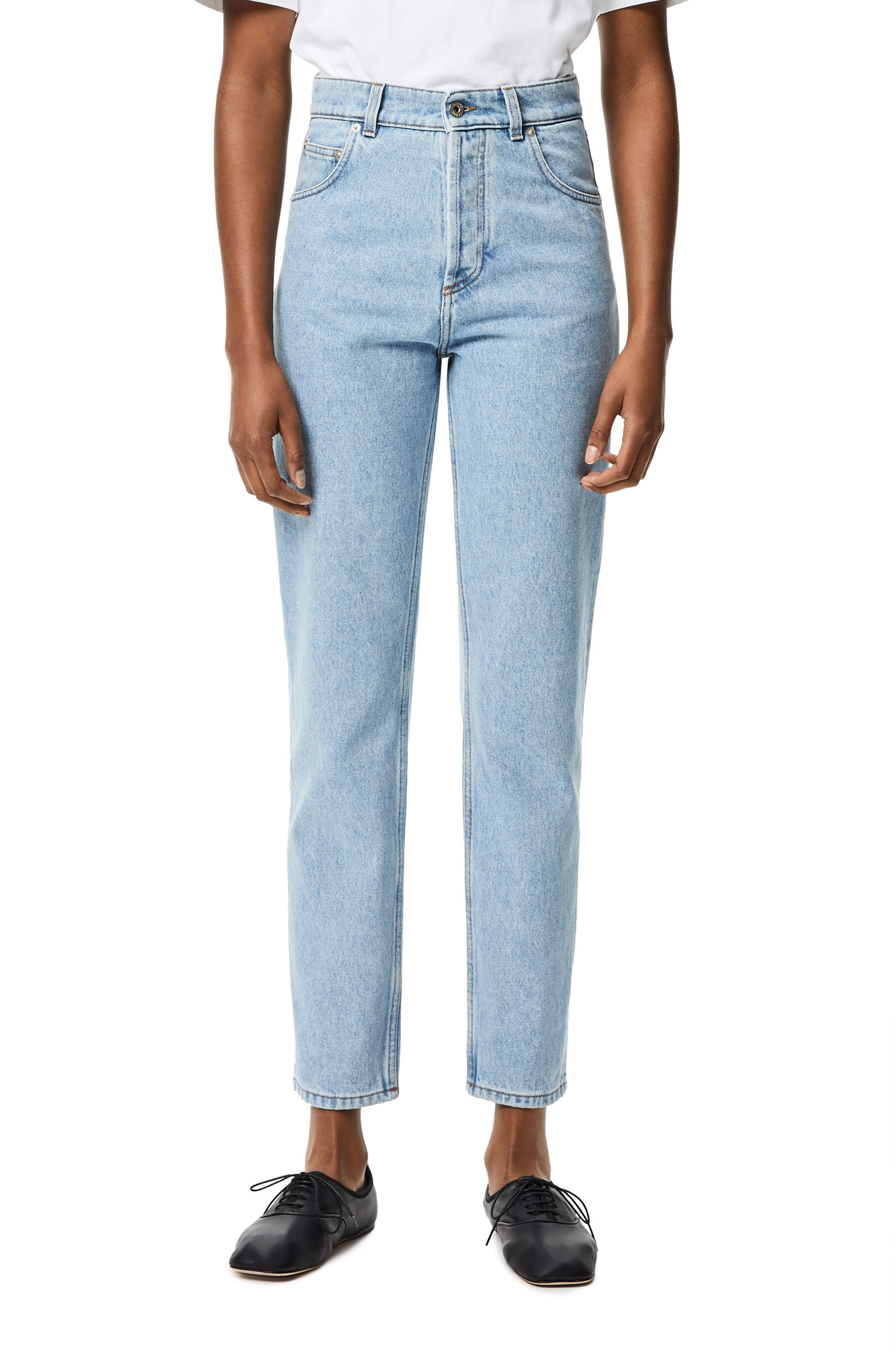 Tapered jeans in stone washed denim Light Blue LOEWE