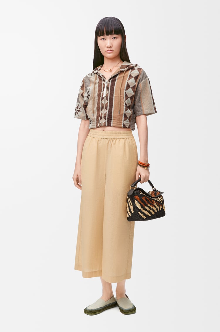 LOEWE Sudadera en jacquard de algodón Beige/Multicolor