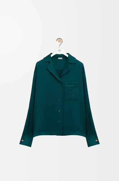 LOEWE Pyjama blouse in silk Dark Green plp_rd