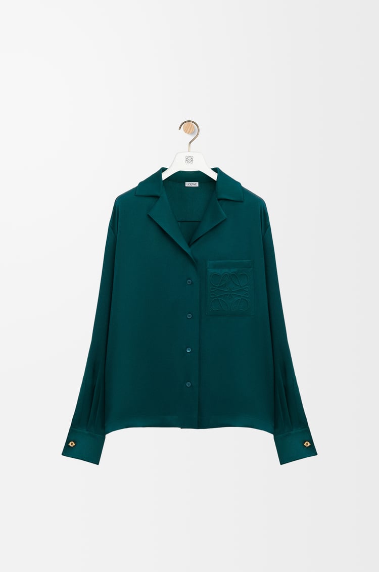 LOEWE Pyjama blouse in silk Dark Green