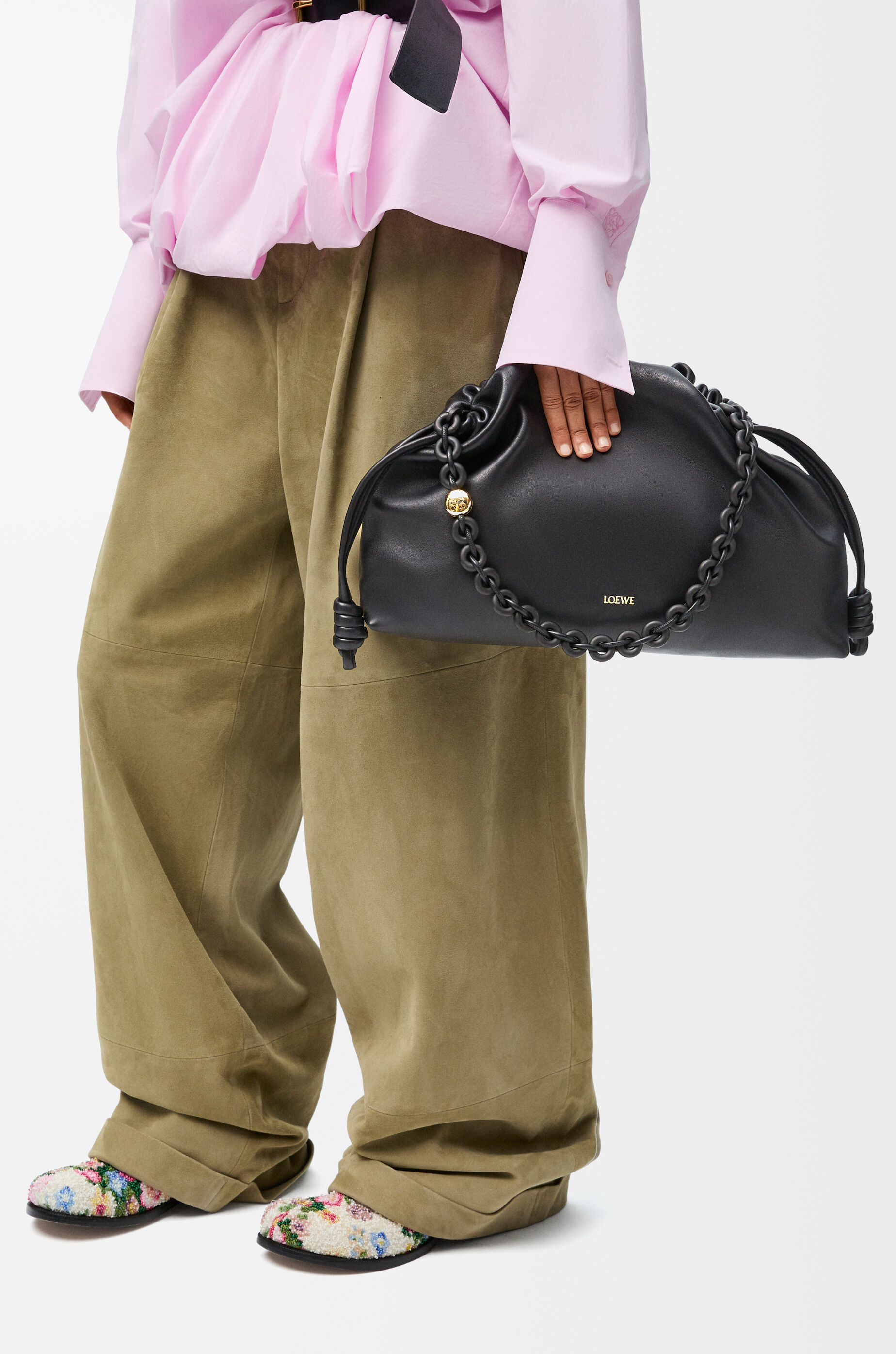 フラメンコパース ラージ（メローナパラム） ブラック - LOEWE