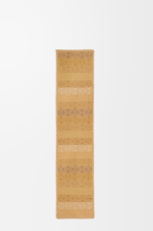 LOEWE Anagram scarf in wool, silk and cashmere Camel