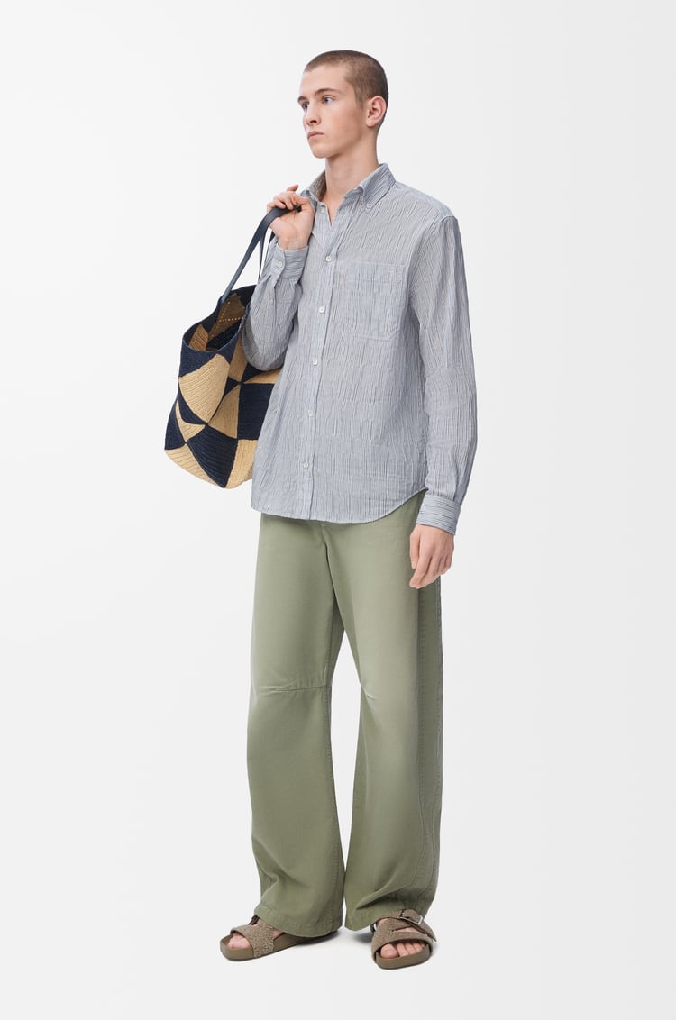 LOEWE Camisa en mezcla de algodón Azul/Blanco