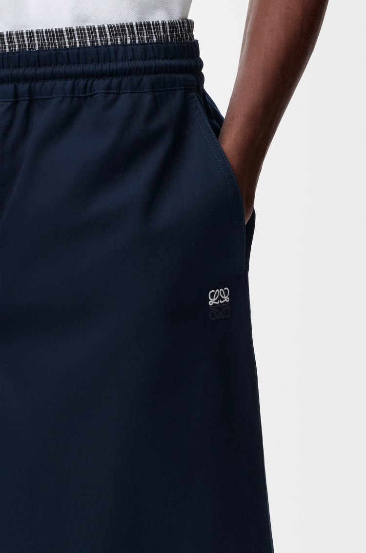 LOEWE Drawstring shorts in cotton Dark Navy