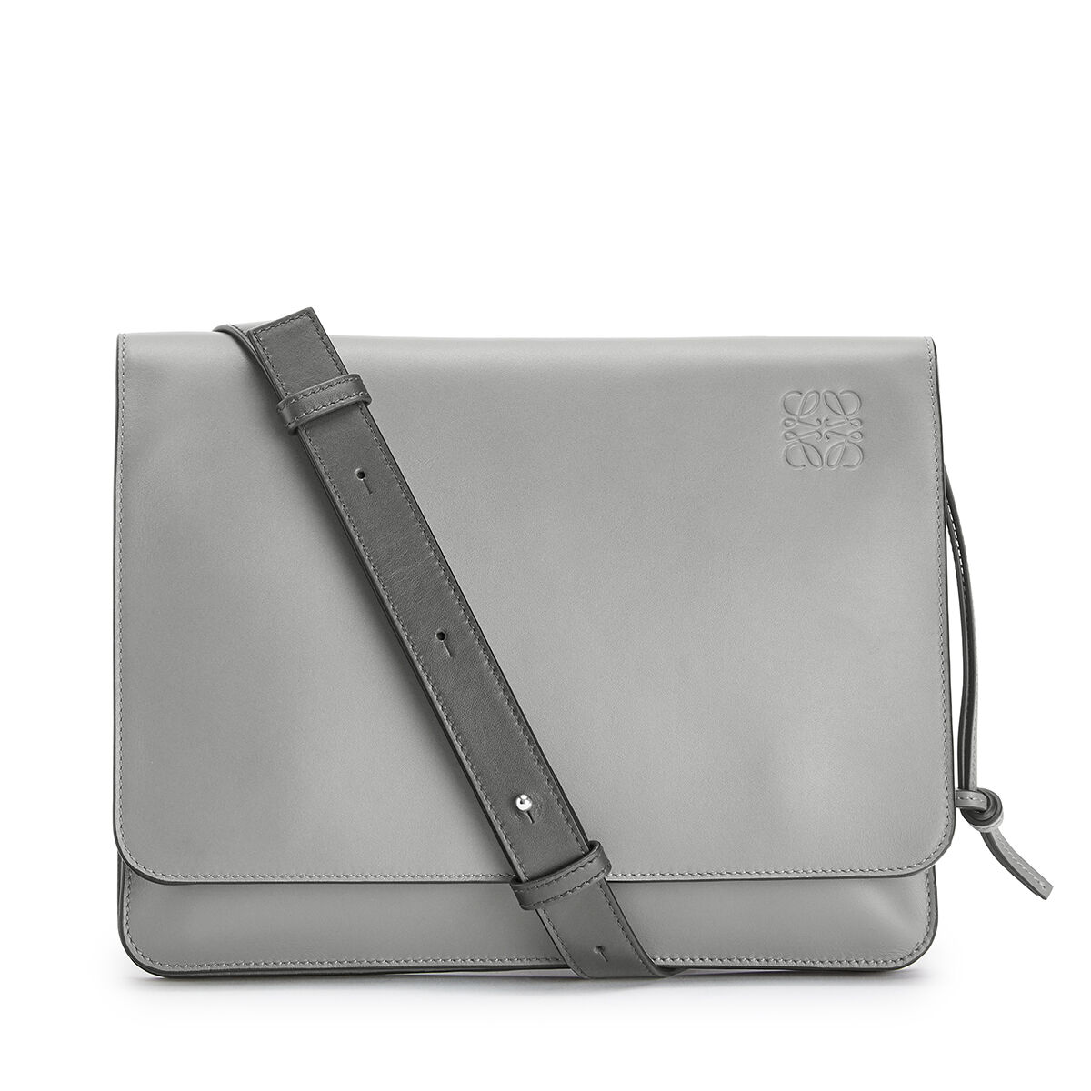 Gusset Flat Messenger Bag Gunmetal LOEWE