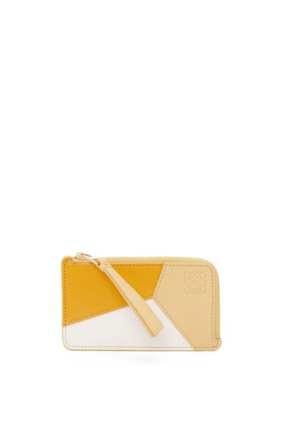 LOEWE Puzzle coin cardholder in classic calfskin 向日葵黃/深奶油色 plp_rd