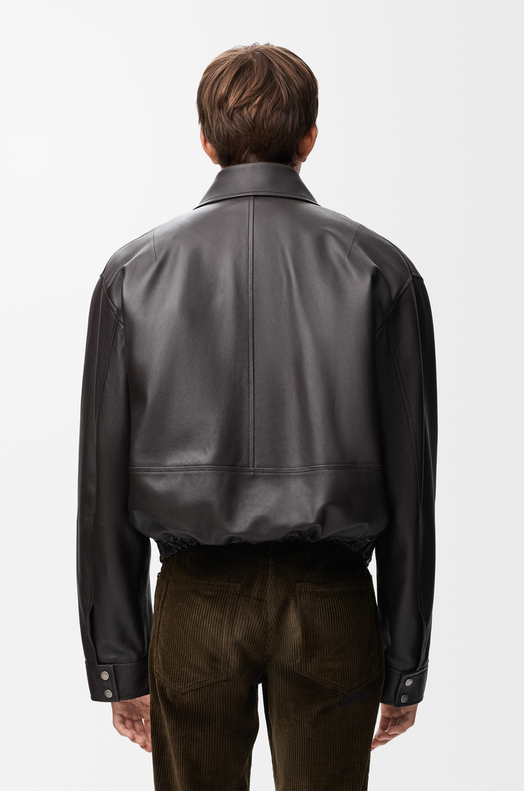 LOEWE Drawstring jacket in nappa lambskin Dark Brown