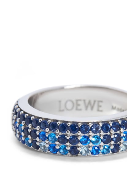 LOEWE Thin Pavé ring in sterling silver and crystals Silver/Blue plp_rd