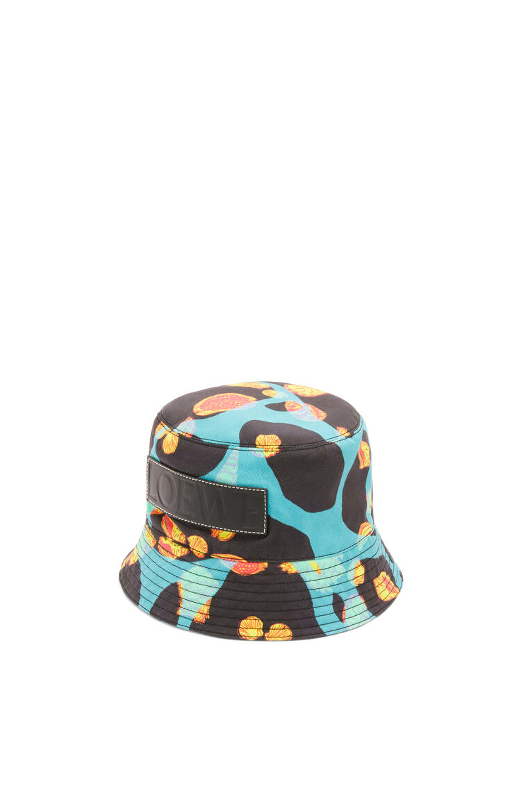 LOEWE Shell bucket hat in canvas and calfskin Black pdp_rd