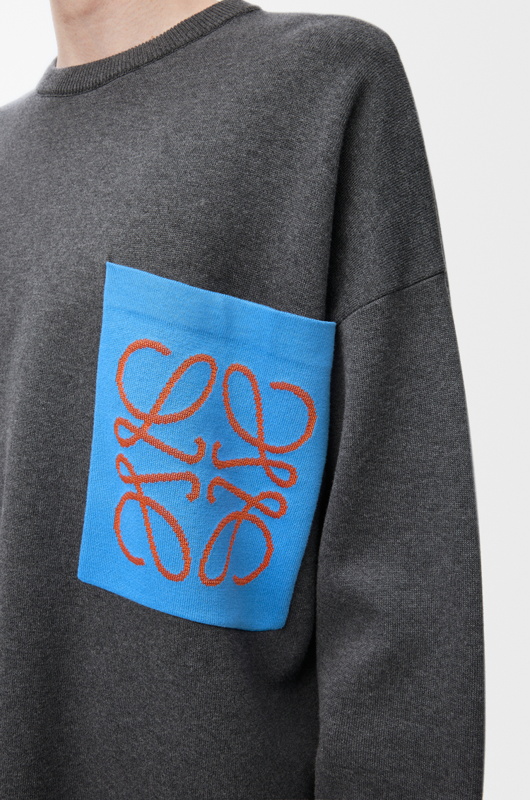 Anagram pocket sweater in cotton blend