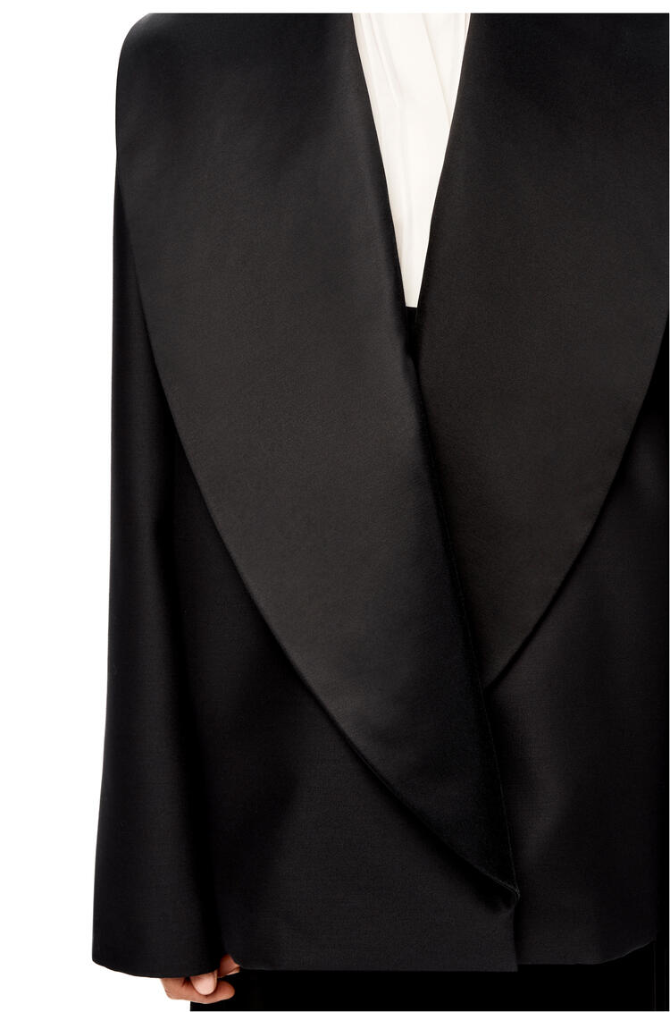 LOEWE Shawl collar jacket in wool and silk Black pdp_rd