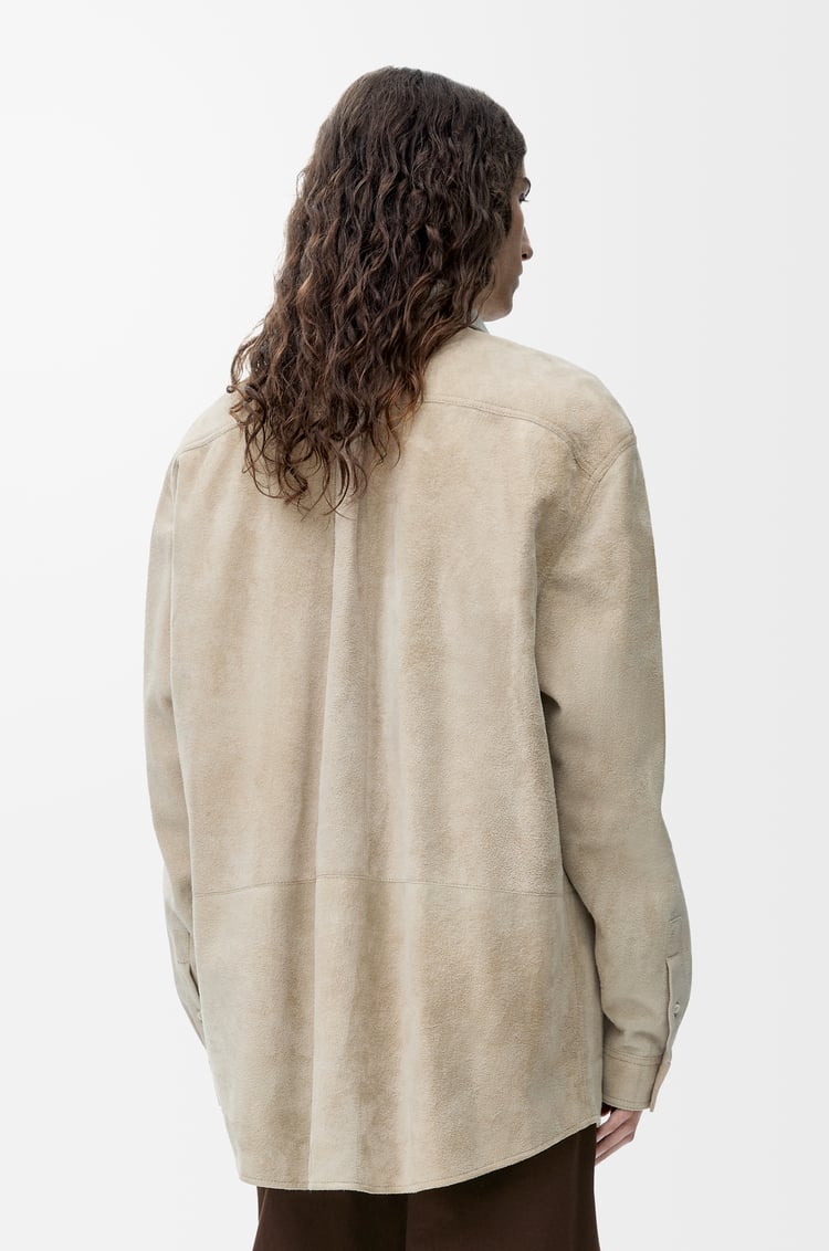 LOEWE 绒面羊皮革外套衬衫 白色