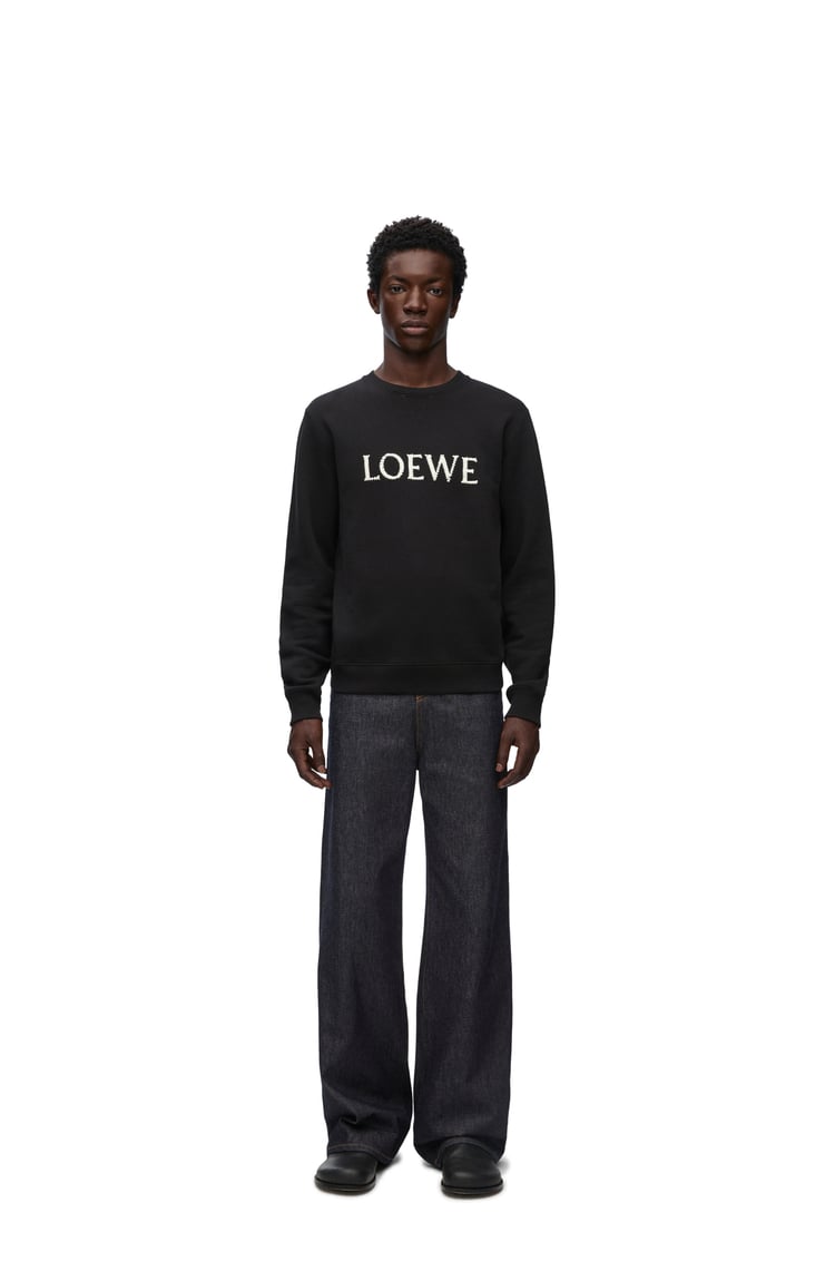 LOEWE Sweatshirt mit normaler Passform aus Baumwolle Schwarz