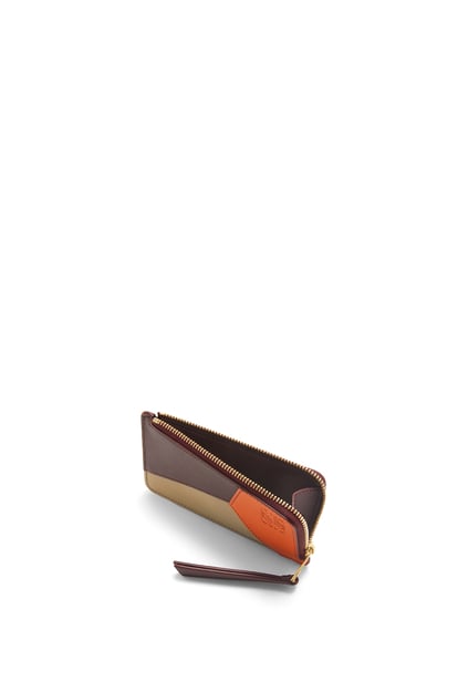 LOEWE Puzzle coin cardholder in classic calfskin 勃根地紅/艷橘色 plp_rd