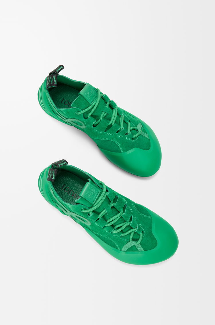 LOEWE Sneaker Grip in pelle di vitello scamosciata Verde Giungla