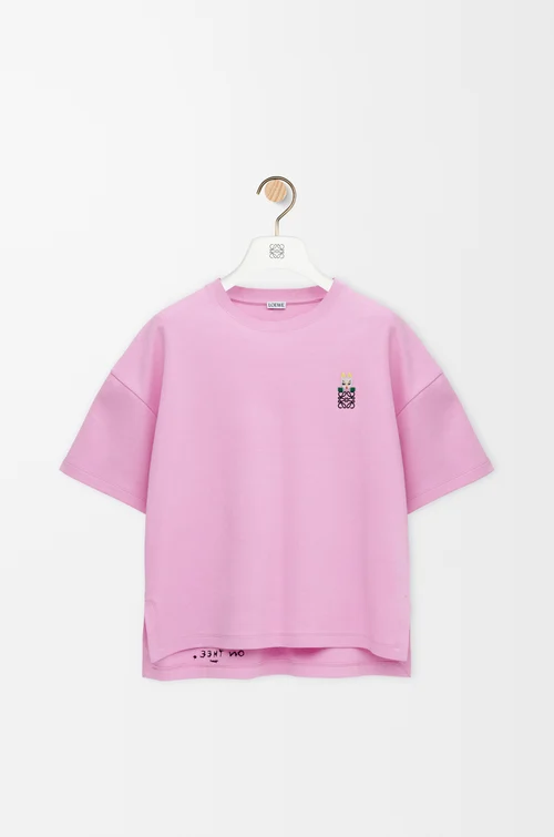 LOEWE Camiseta de corte regular en mezcla de algodón Rosa