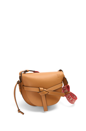 LOEWE Small Gate bag in soft calfskin and jacquard Warm Desert plp_rd