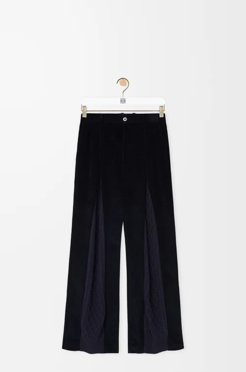 LOEWE Pantaloni ibridi in cotone e lana Blu Navy Scuro / Navy