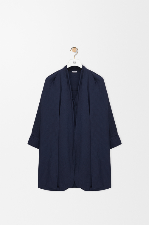 LOEWE Robe drapée en coton Bleu Marine
