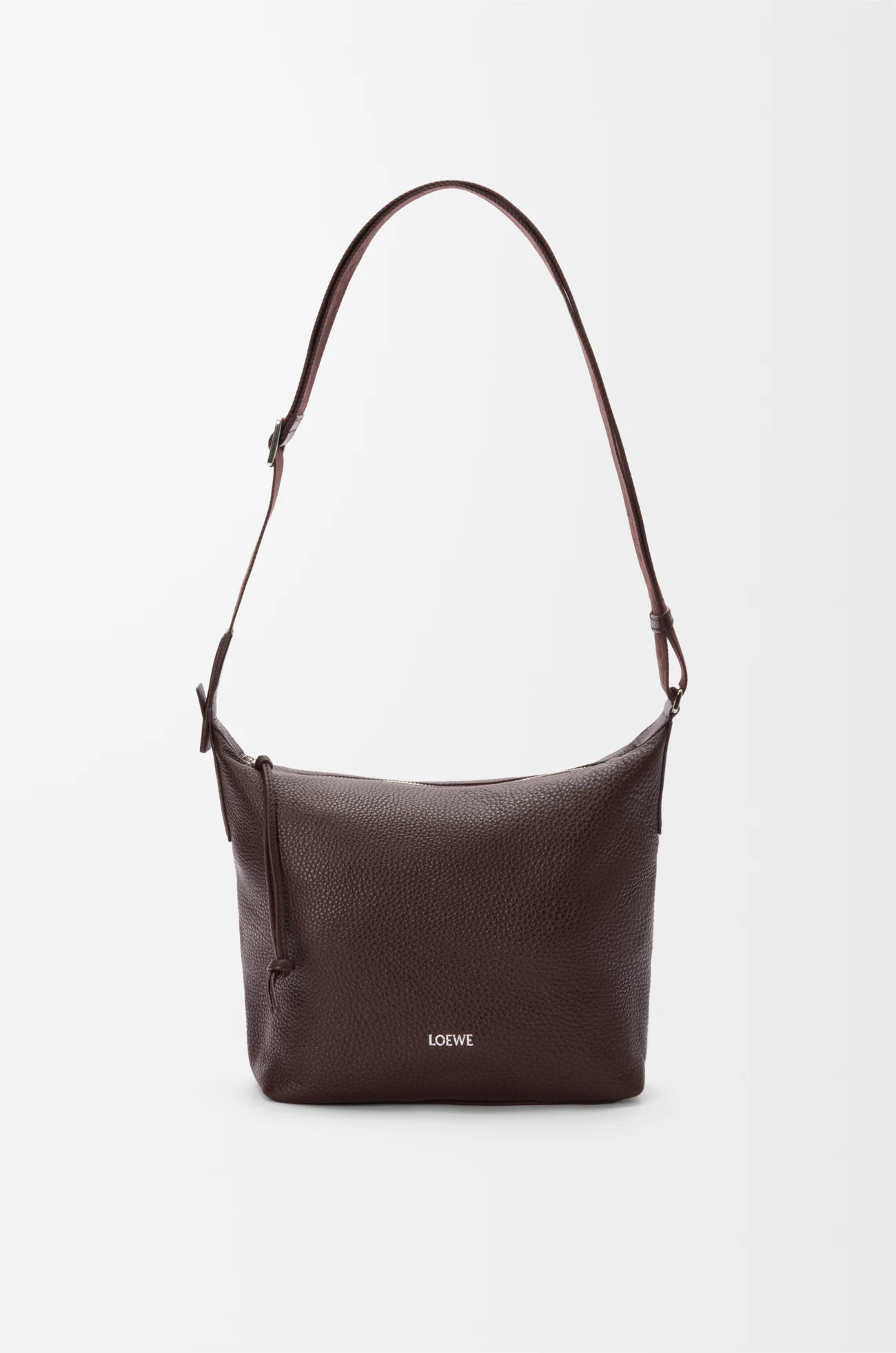 LOEWE Small Cubi crossbody bag in supple grained calfskin Oxblood