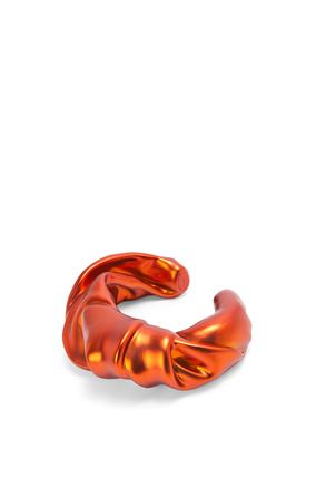 LOEWE Large nappa twist cuff in sterling silver Red Orange plp_rd