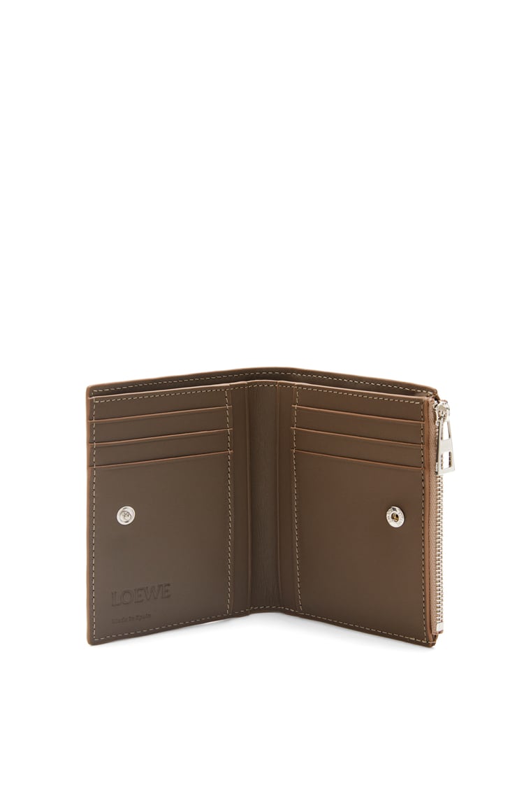 LOEWE Slim compact wallet in soft grained calfskin Winter Brown