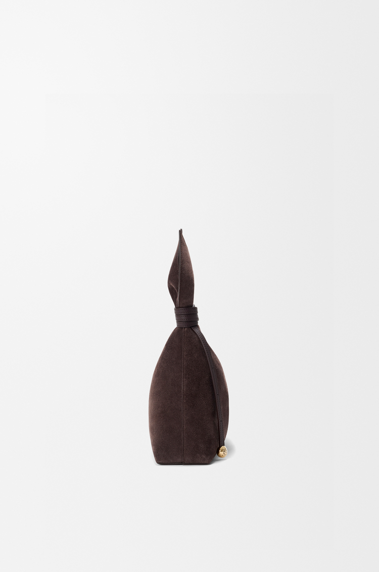 LOEWE Medium Scarf bag in suede Dark Chestnut
