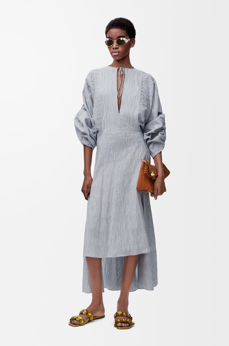 LOEWE Kaftan in cotton blend Blue/White