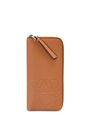 LOEWE Brand open wallet in grained calfskin Tan