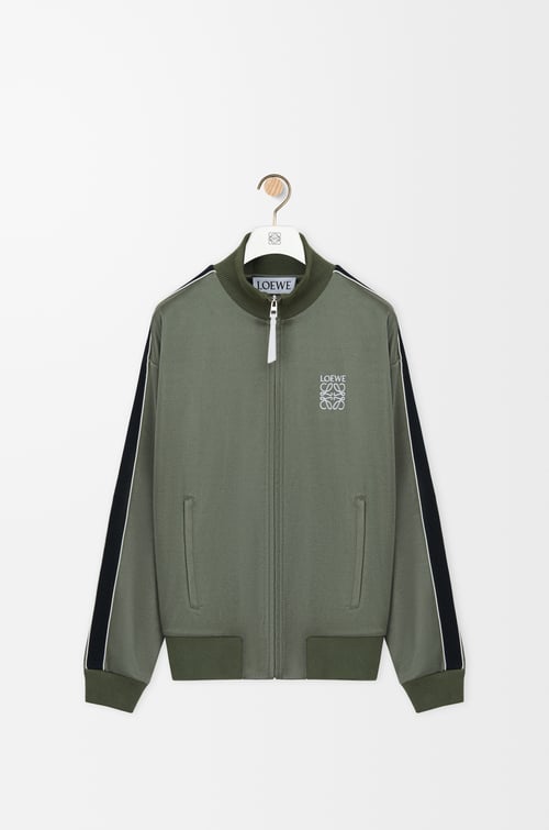 LOEWE Tracksuit jacket in technical jersey Khaki Green